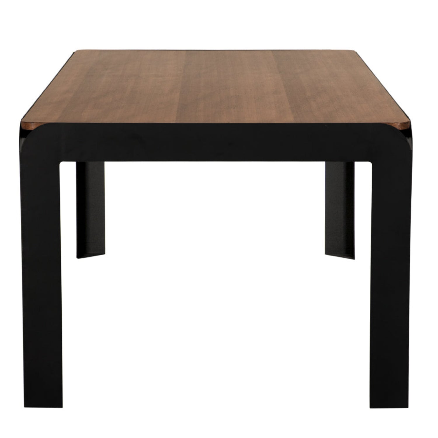 Noir Alexei Dining Table crafted from walnut, veneer, and iron
