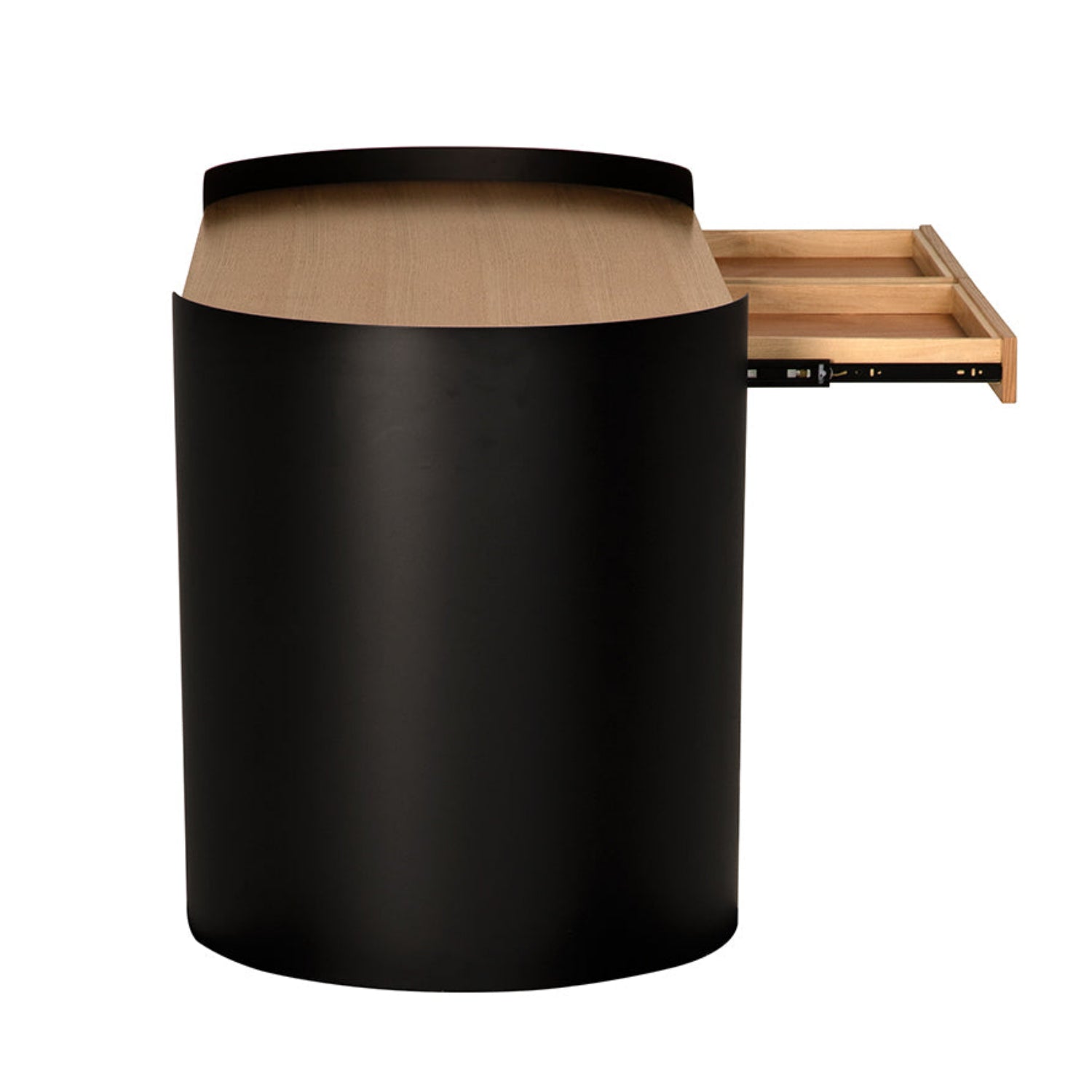 Matte Black and Natural Oak Tessio Desk by Noir