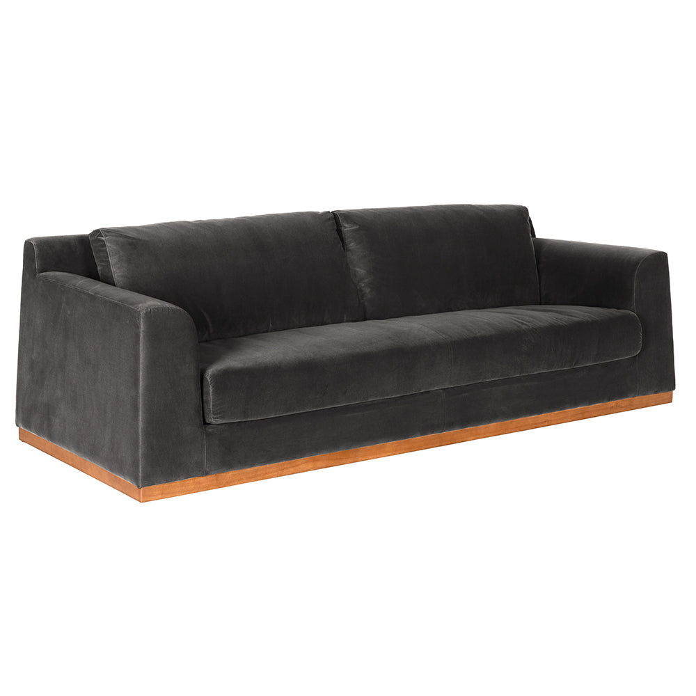Noir Seville Grey Velvet Sofa, charcoal grey velvet upholstery