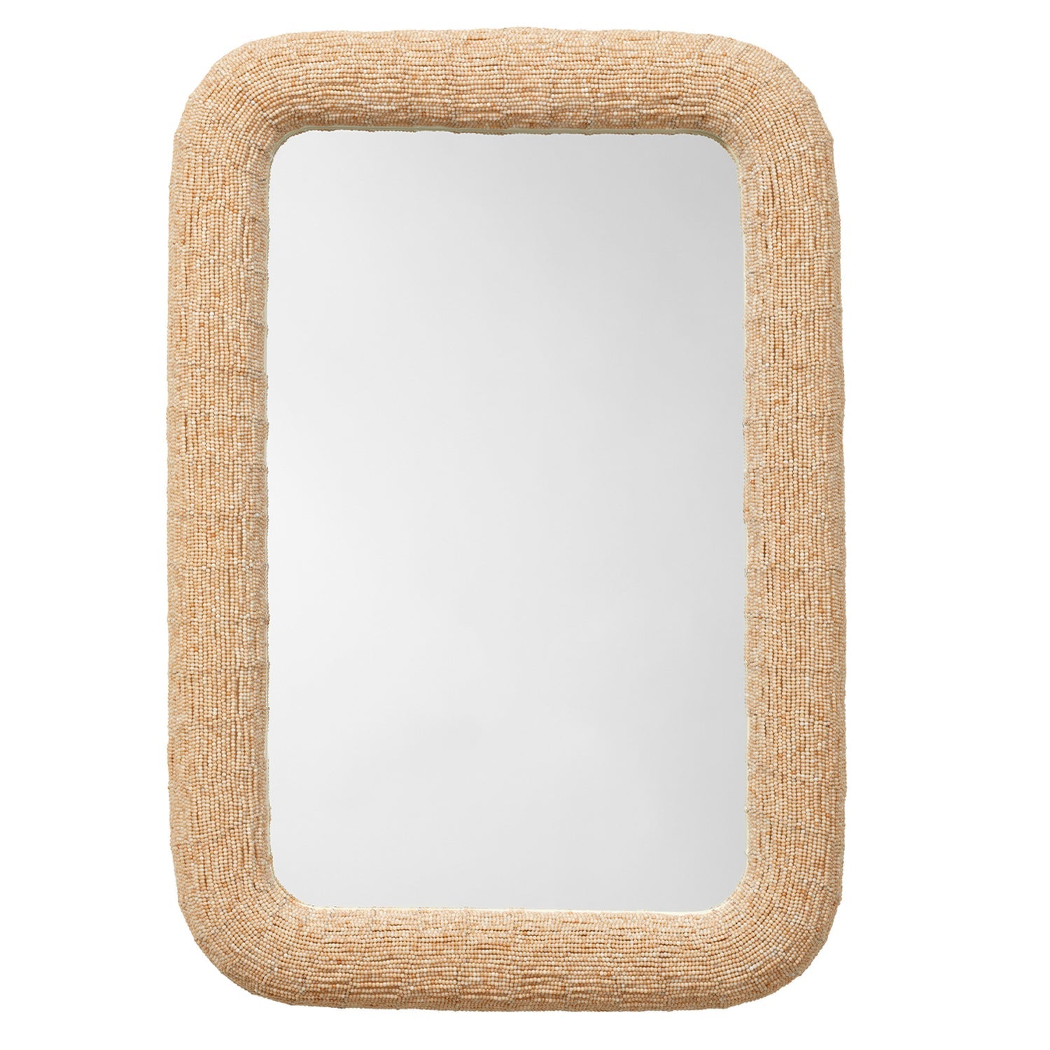 Jamie Young Confetti Cream Extra Large Wall Mirror in Cream Iridescent Glass, full front view