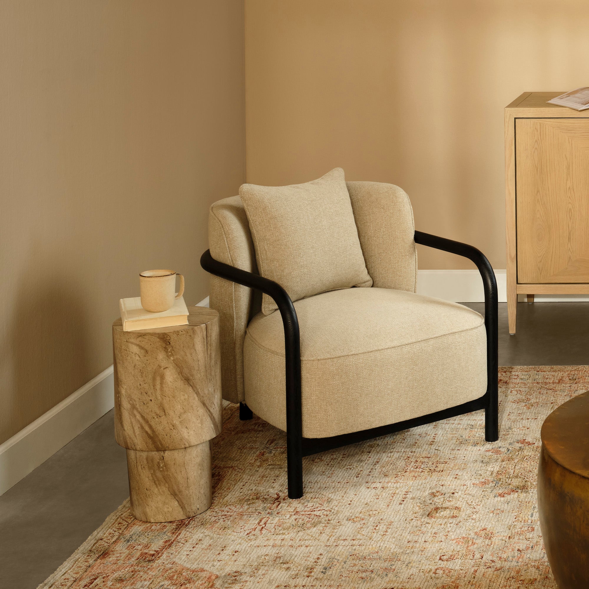 Jamie Young Tether Ebony Oak Lounge Chair