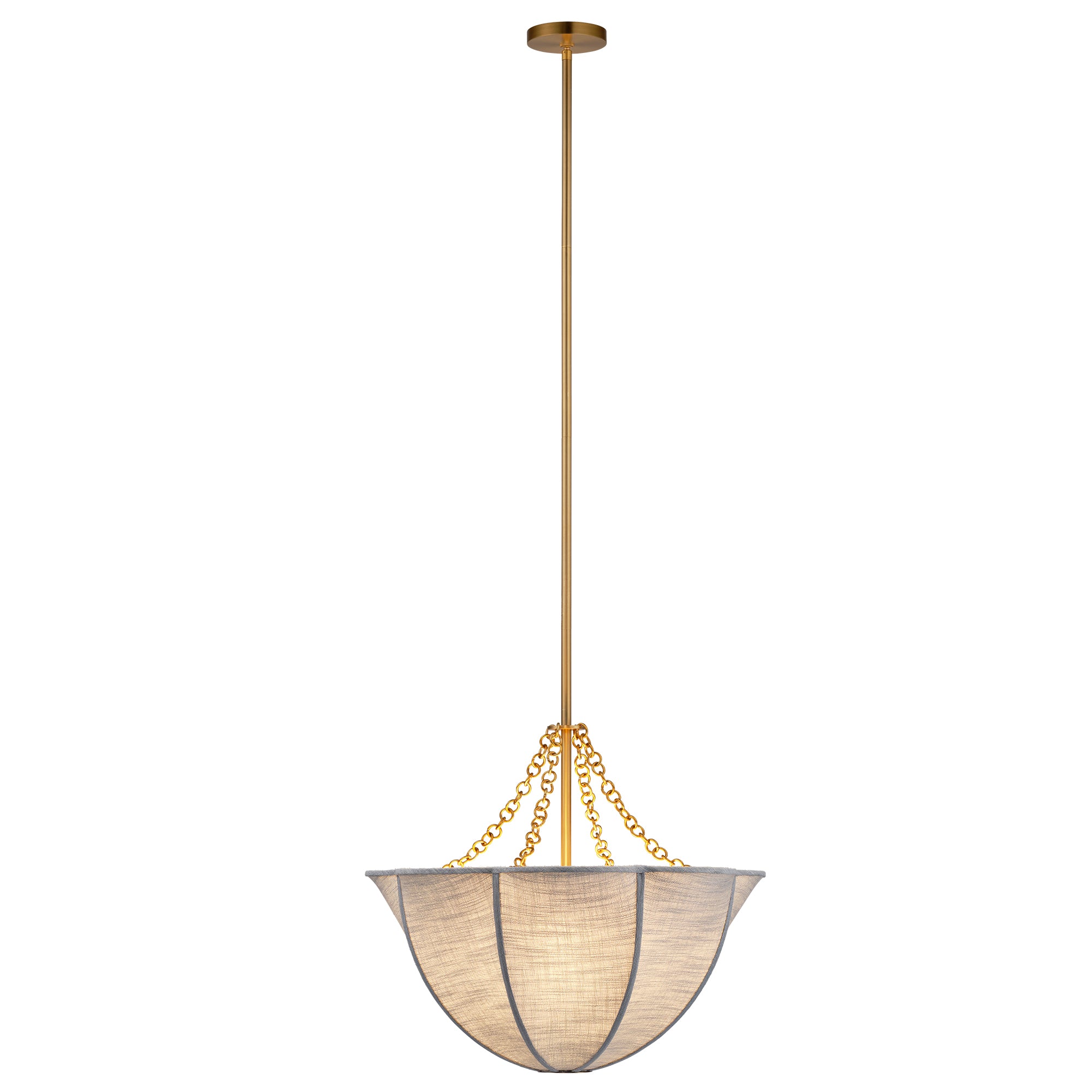 Jamie Young Aire Pale Blue Linen 4-Light Small Chandelier