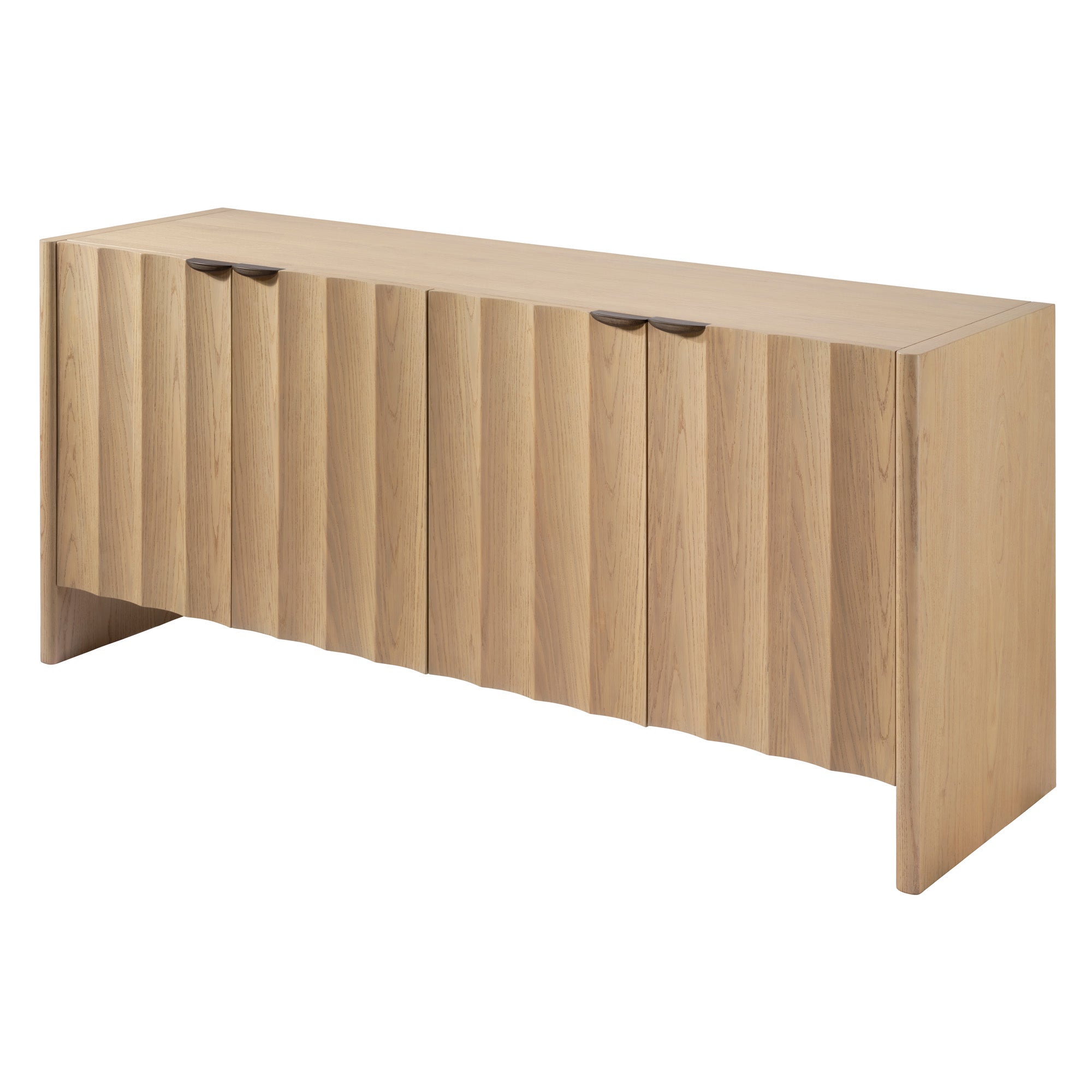 Jamie Young Finley Pale Oak Fluted Four Door Credenza