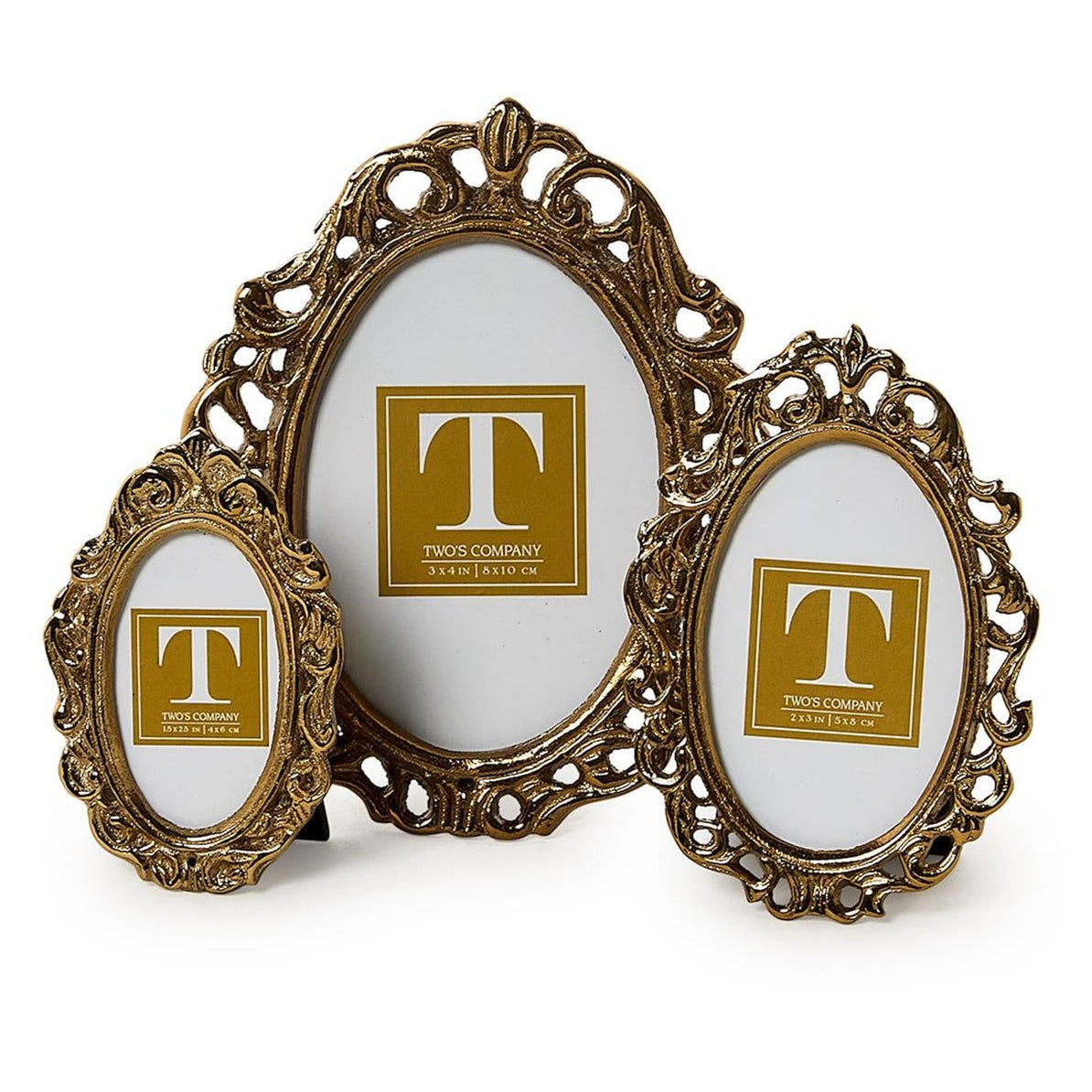 Heirloom Gold Ornate Oval Mini Frame Set of 3