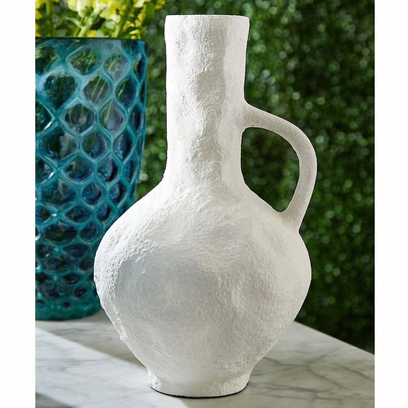 White Limewashed Jug Set of 2