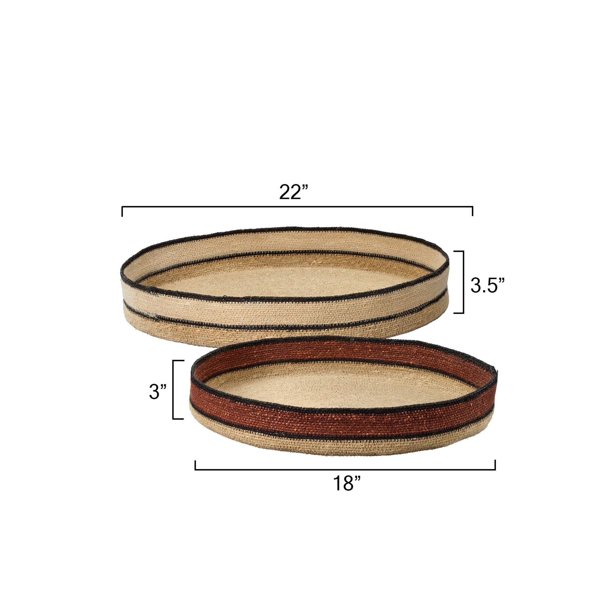 Jamie Young Scarab Natural Seagrass Tray Set of 2