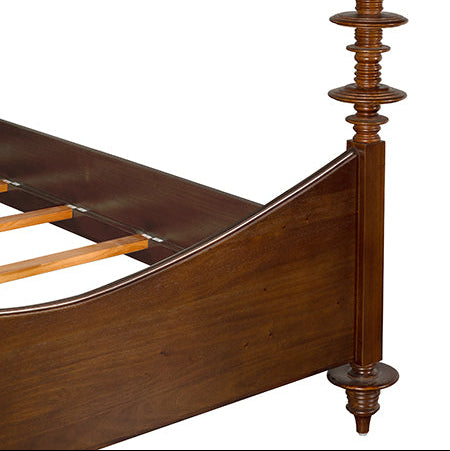 Noir Ferret Hand Rubbed Brown Bed, crafted from mahogany