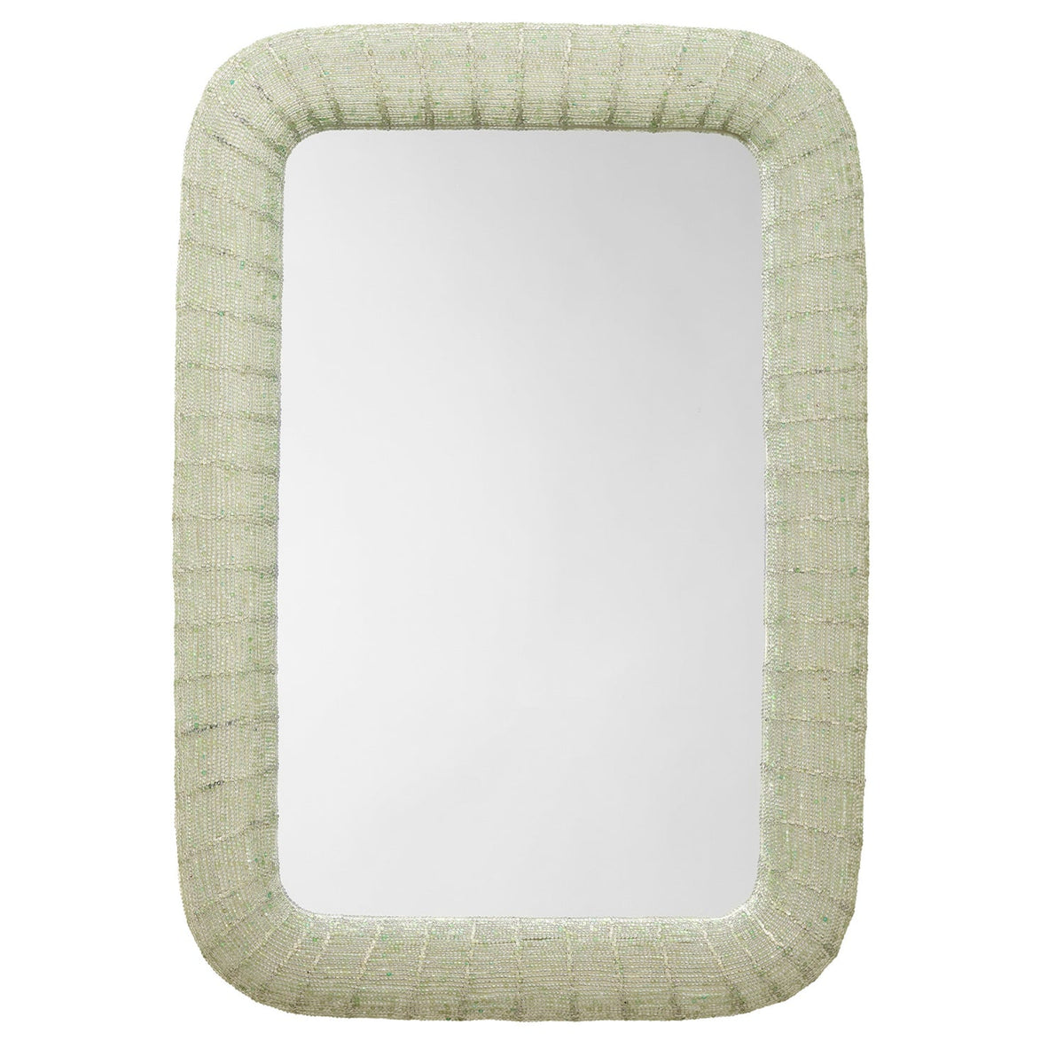 Jamie Young Confetti Green Extra Large Wall Mirror in Green Iridescent Glass, full front view