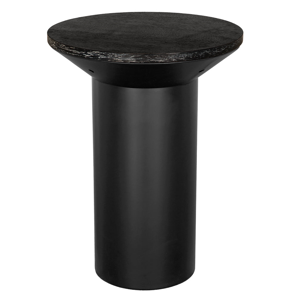 Noir Sydney Side Table, round Ebony Walnut top