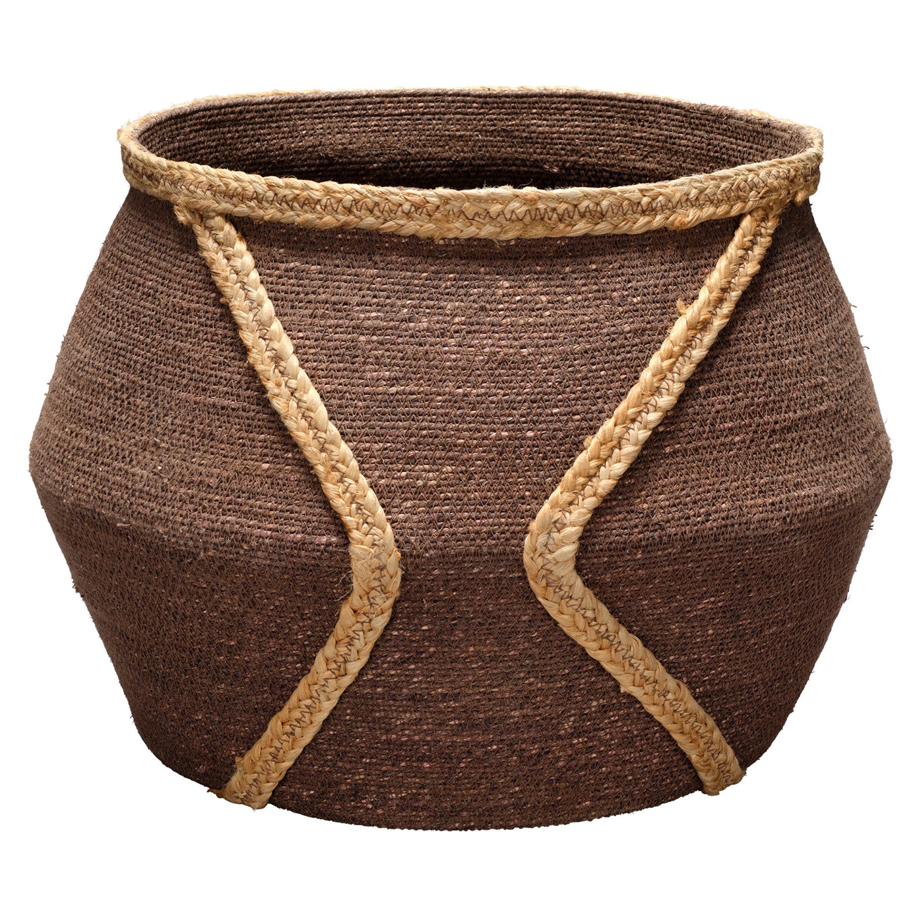 Jamie Young Python Brown Seagrass Basket
