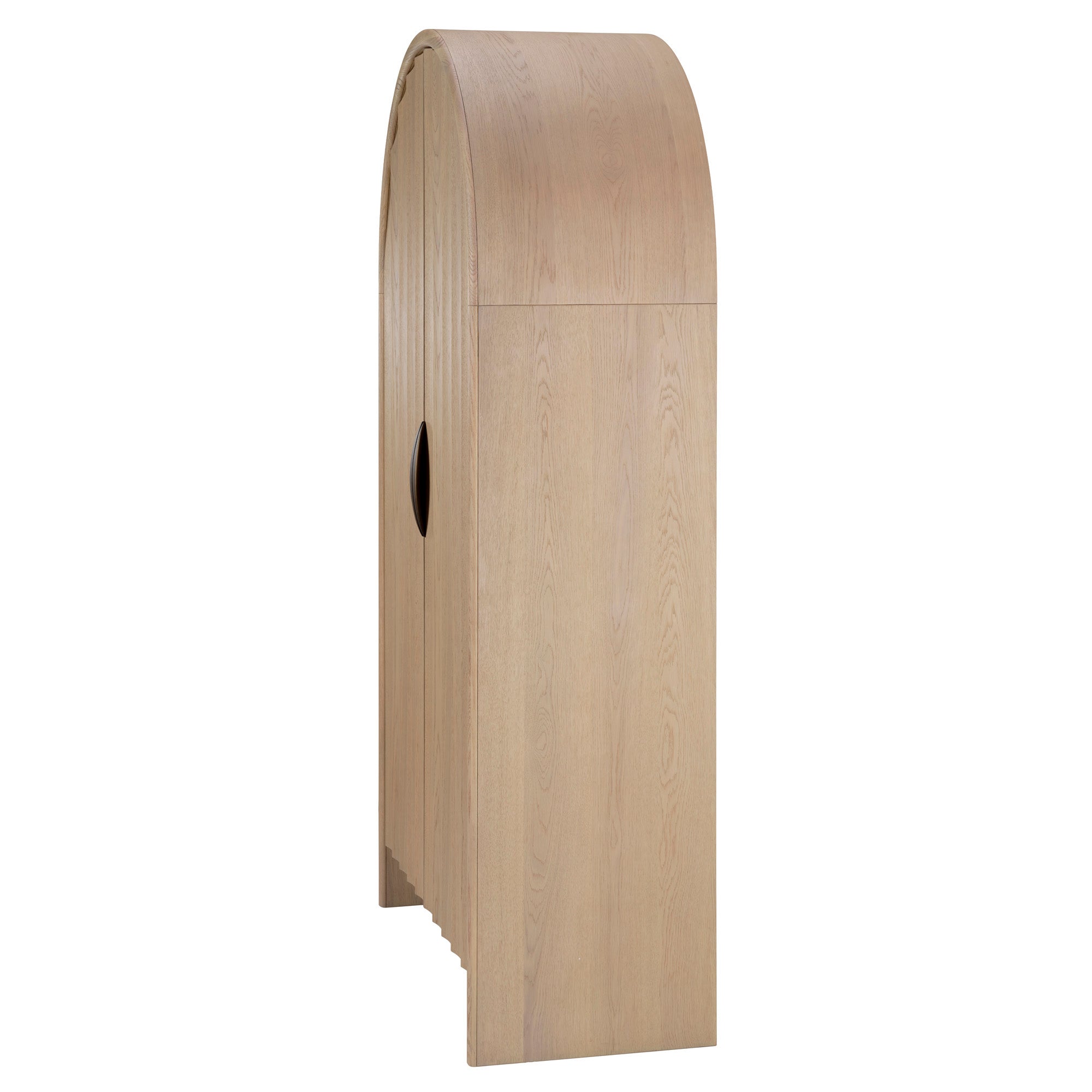 Jamie Young Finley Pale Oak Fluted Arched Cabinet