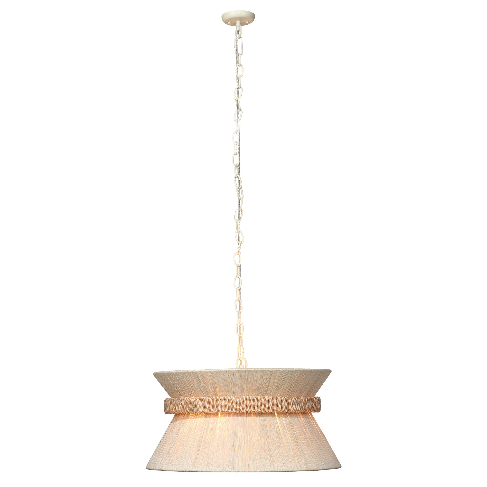 Jamie Young Corset Off-White 3-Light Chandelier
