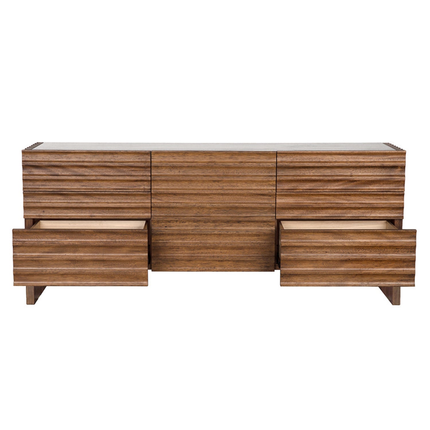 Noir Gauss Dark Walnut Sideboard with Marble Top measuring 72 in. wide