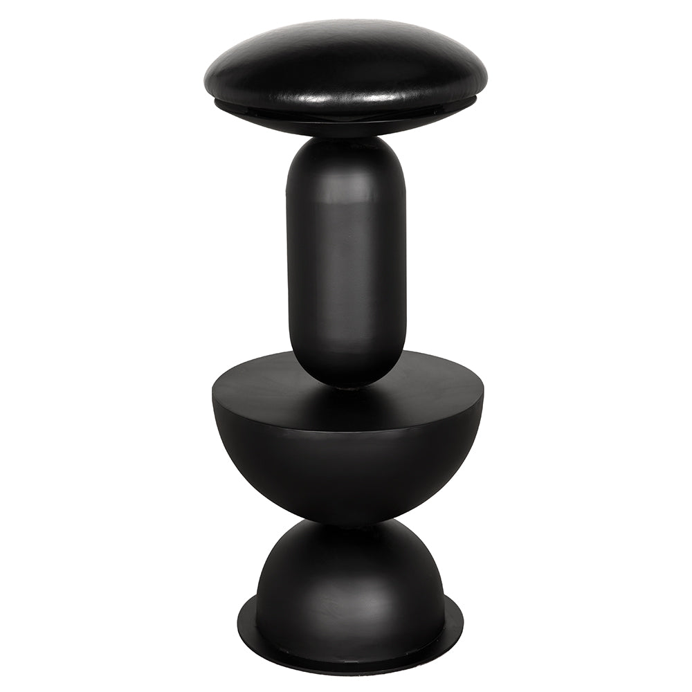 Noir Perth 31in Bar Stool, stacked dome, cylinder, sphere and cone forms