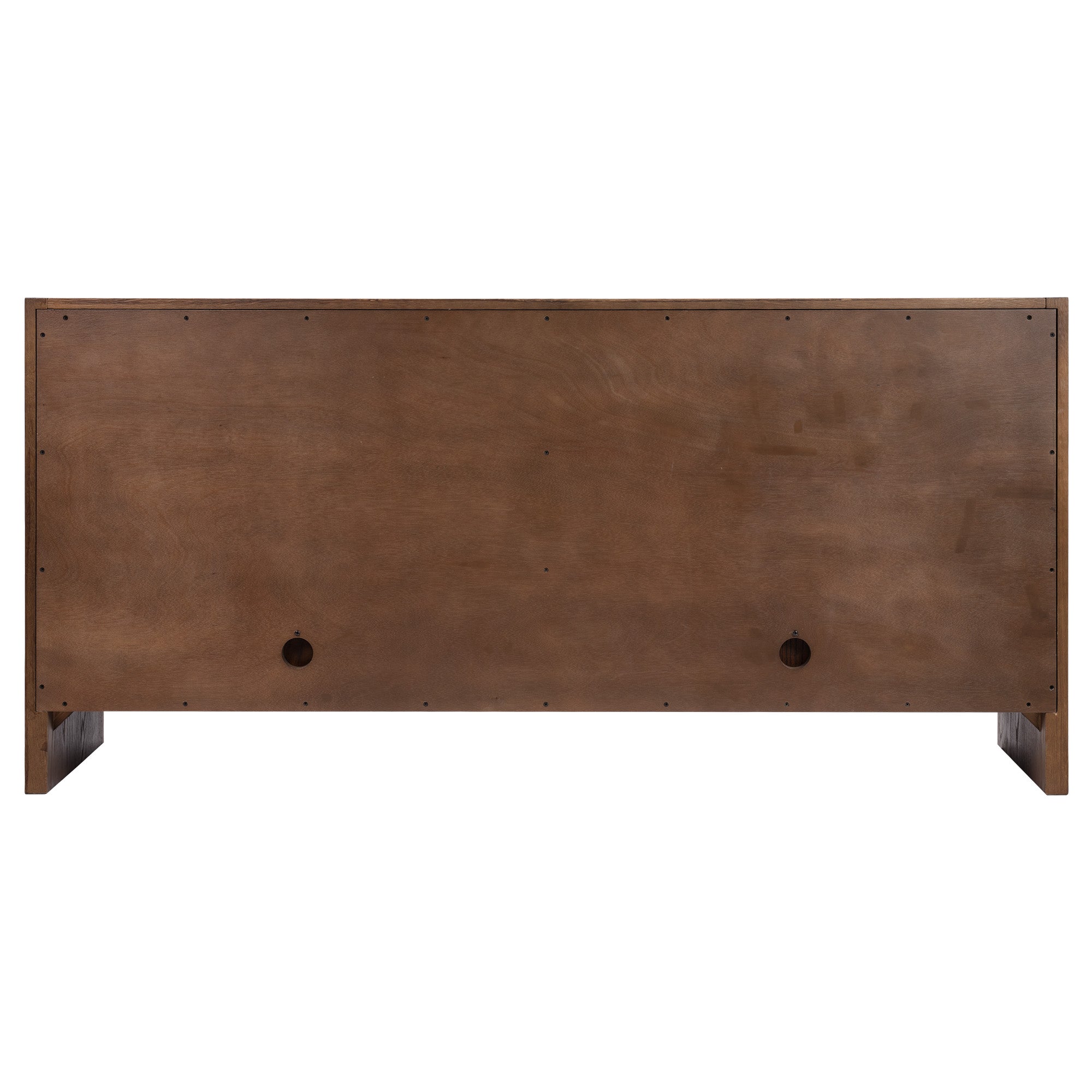 Jamie Young Finley Brown Sugar Oak Fluted Four Door Credenza