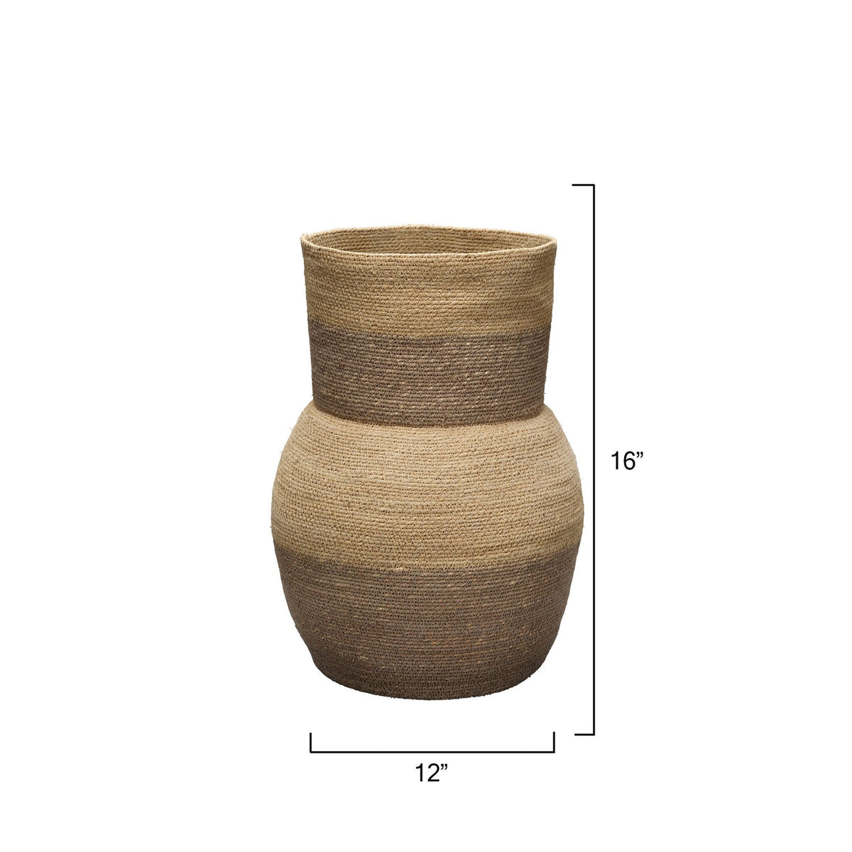 Jamie Young Butterfly Taupe Seagrass Basket in Taupe Seagrass, side profile view