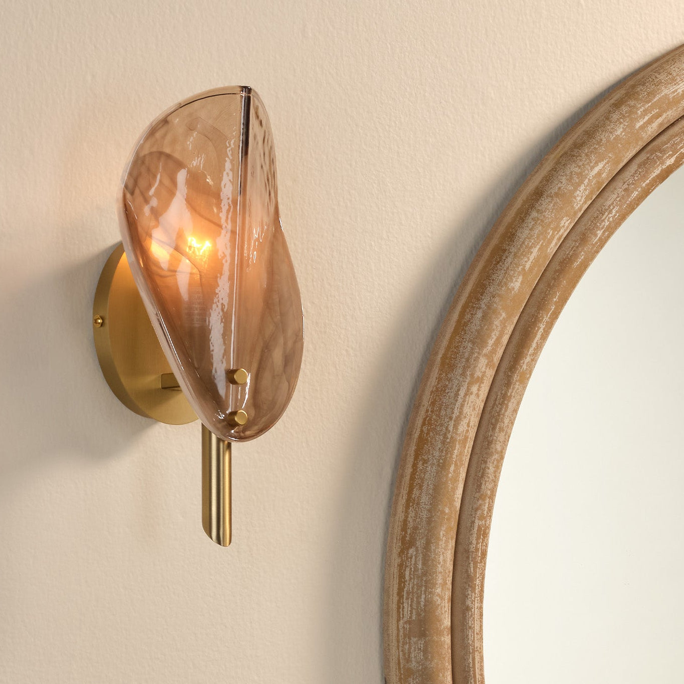 Jamie Young Magnolia Taupe 1-Light Wall Sconce