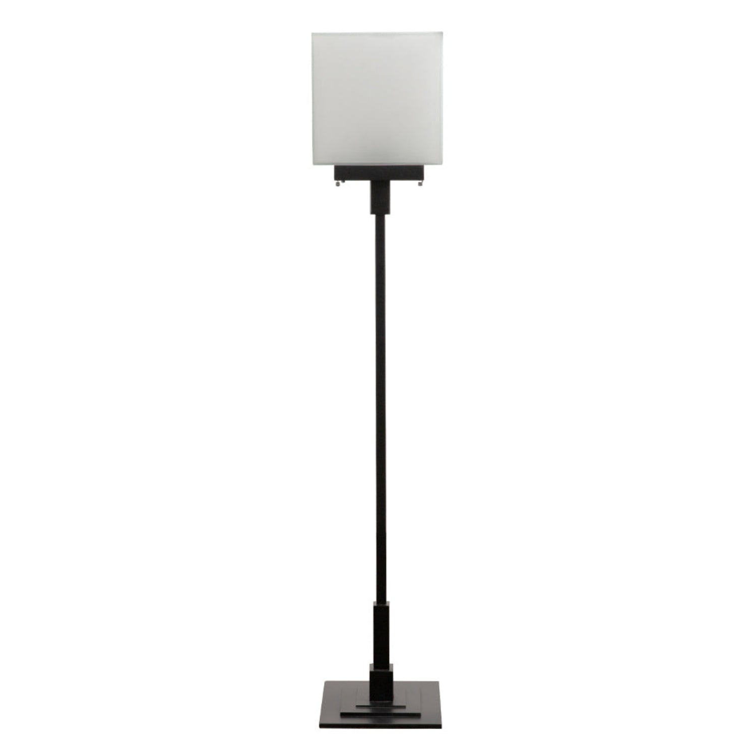 Barzini Floor Lamp in matte black iron and frosted glass