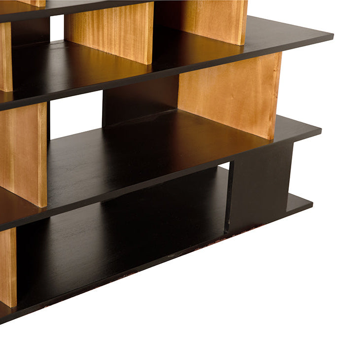 Noir R. Morton Bookcase, open display compartments