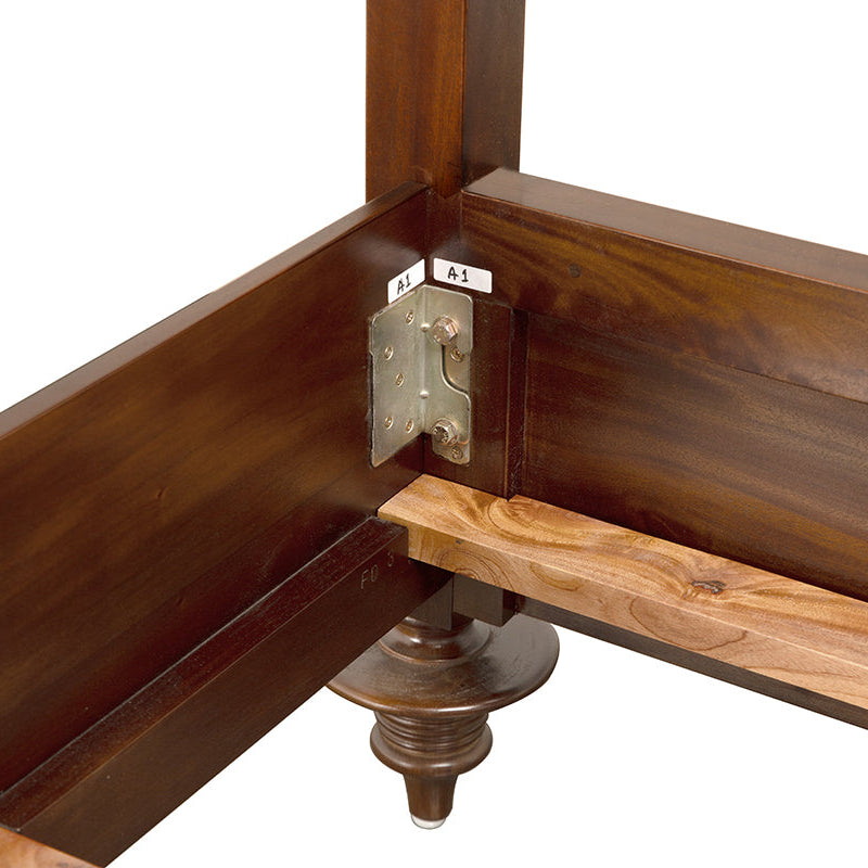 Noir Ferret Hand Rubbed Brown Bed, available in queen and king sizes