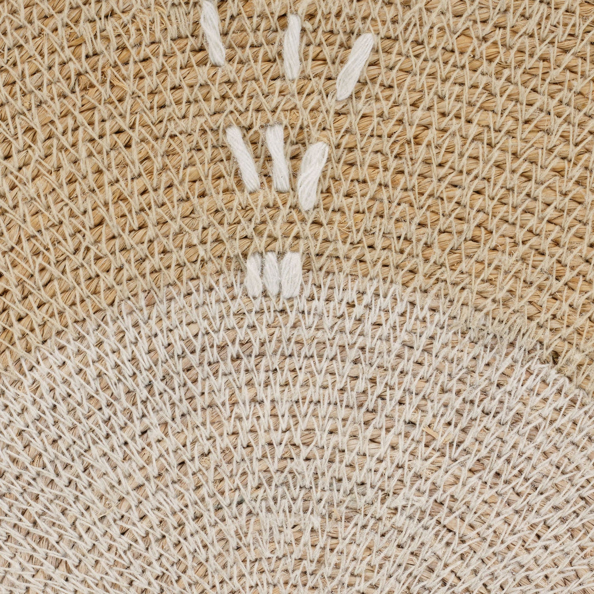 Jamie Young Sundial White Wall Art close-up of White Seagrass texture