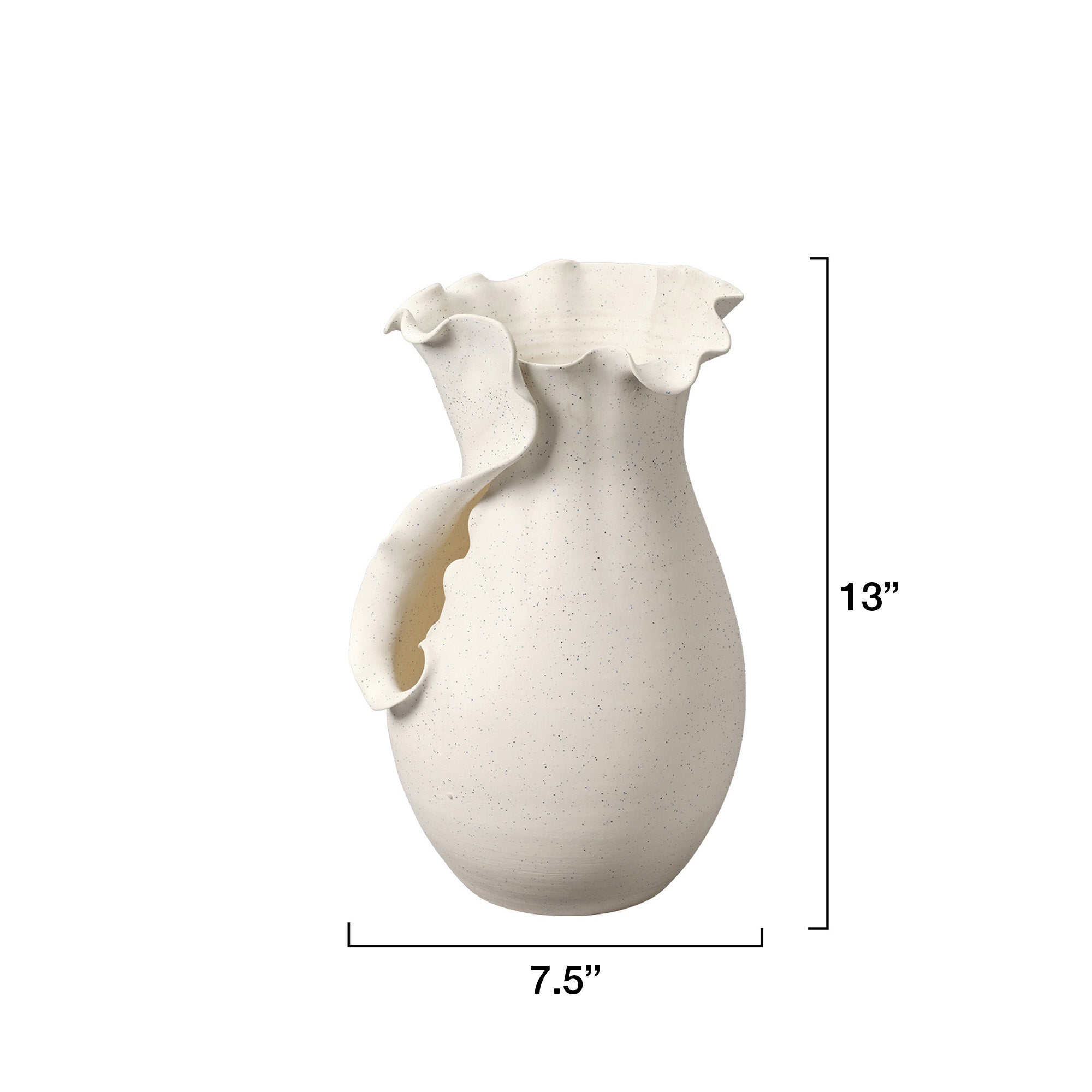 Jamie Young Flutter White Porcelain Vessel