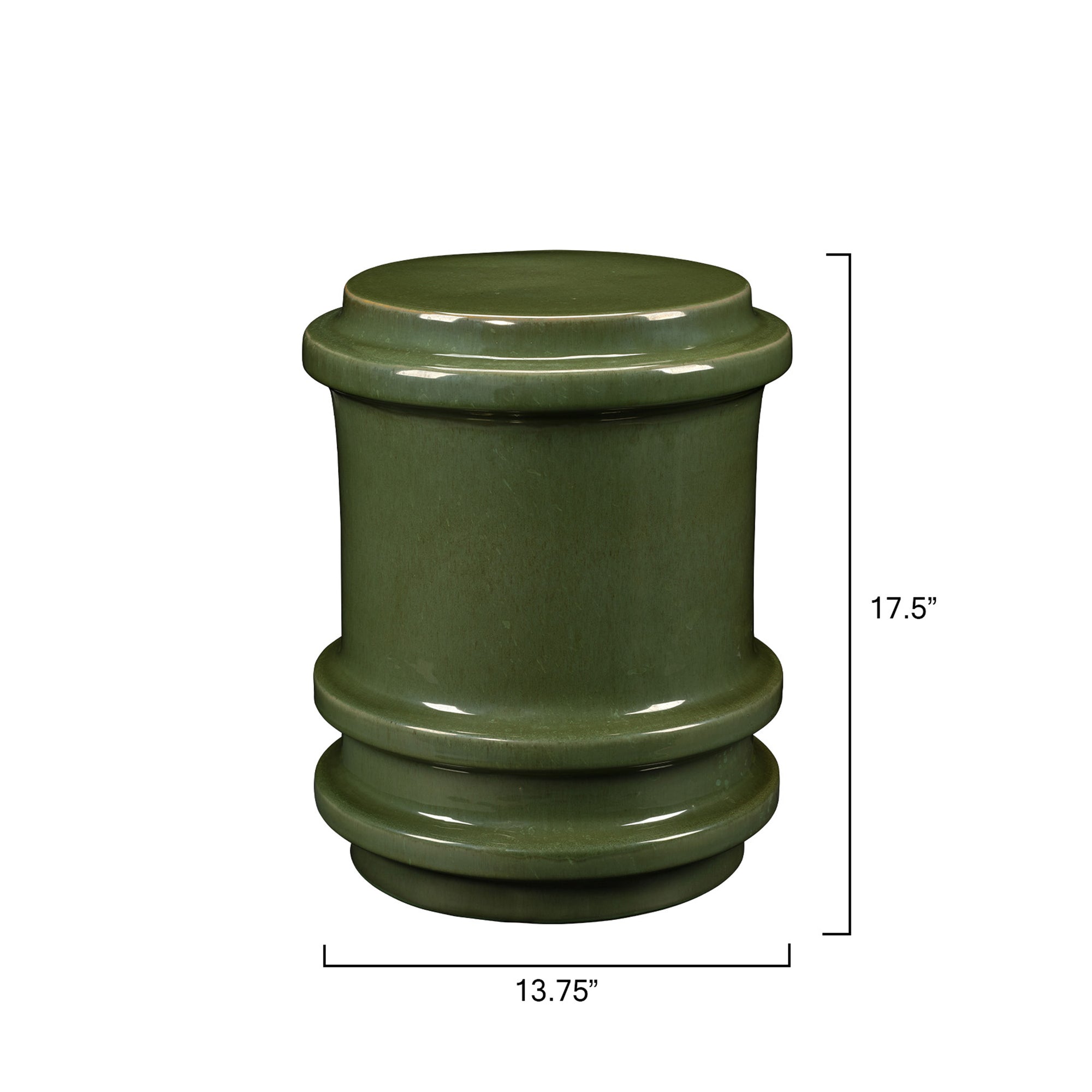 Jamie Young Reglet Green Ceramic Stool