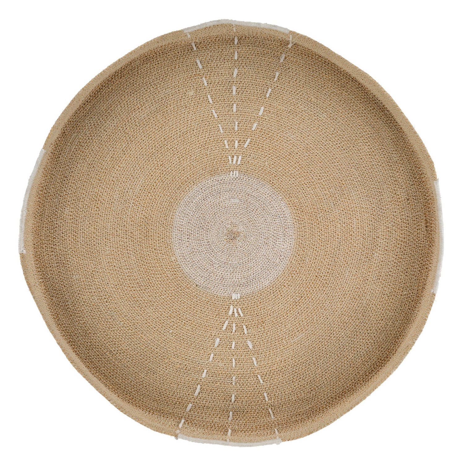 Jamie Young Sundial White Wall Art in White Seagrass, full front view