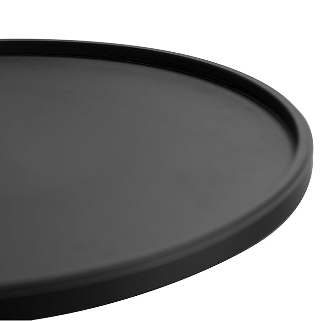 Noir Kurtz Side Table, matte black pedestal form