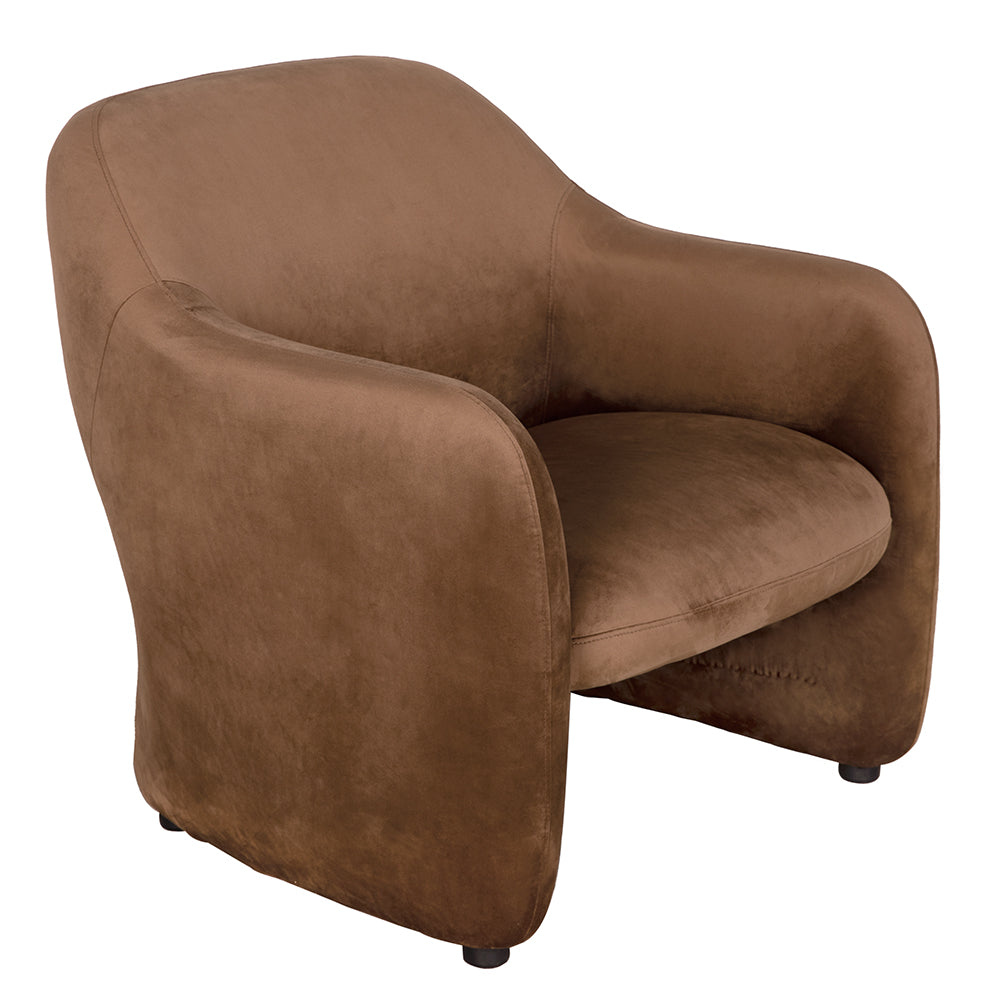 Noir Marx Brown Velvet Chair, plush brown velvet upholstery