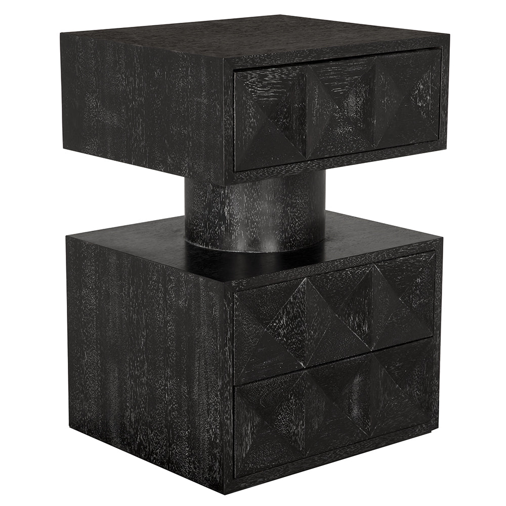 Noir Kingston Side Table, Black Walnut finish