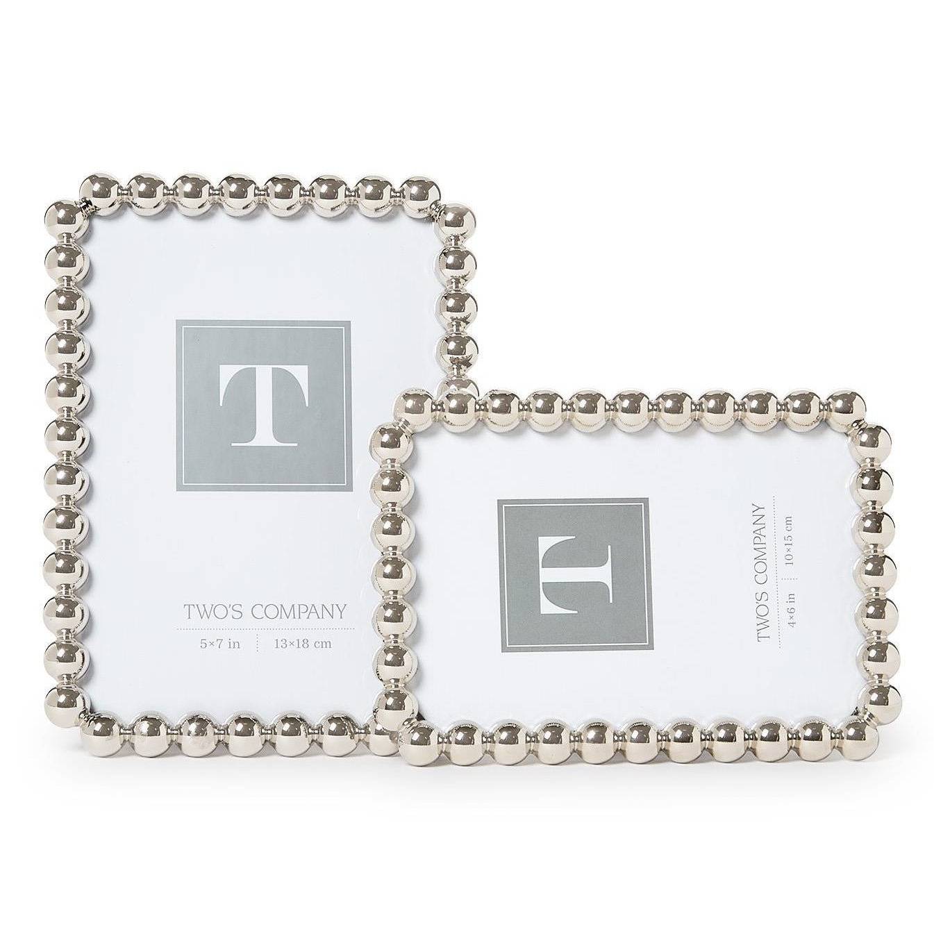 Silver Metallic Ball Photo Frame Set of 2