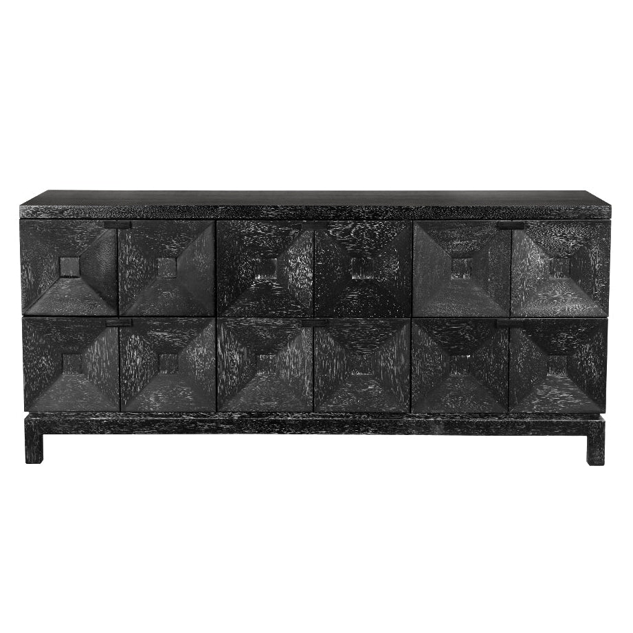 Noir Musashi Black Walnut 6 Drawer, Black Walnut finish