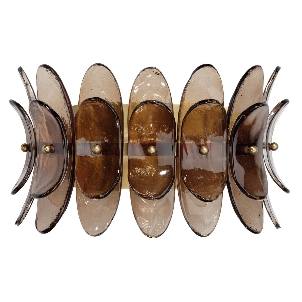 Jamie Young Coronet Taupe 1-Light Wall Sconce in Taupe Glass, full front view