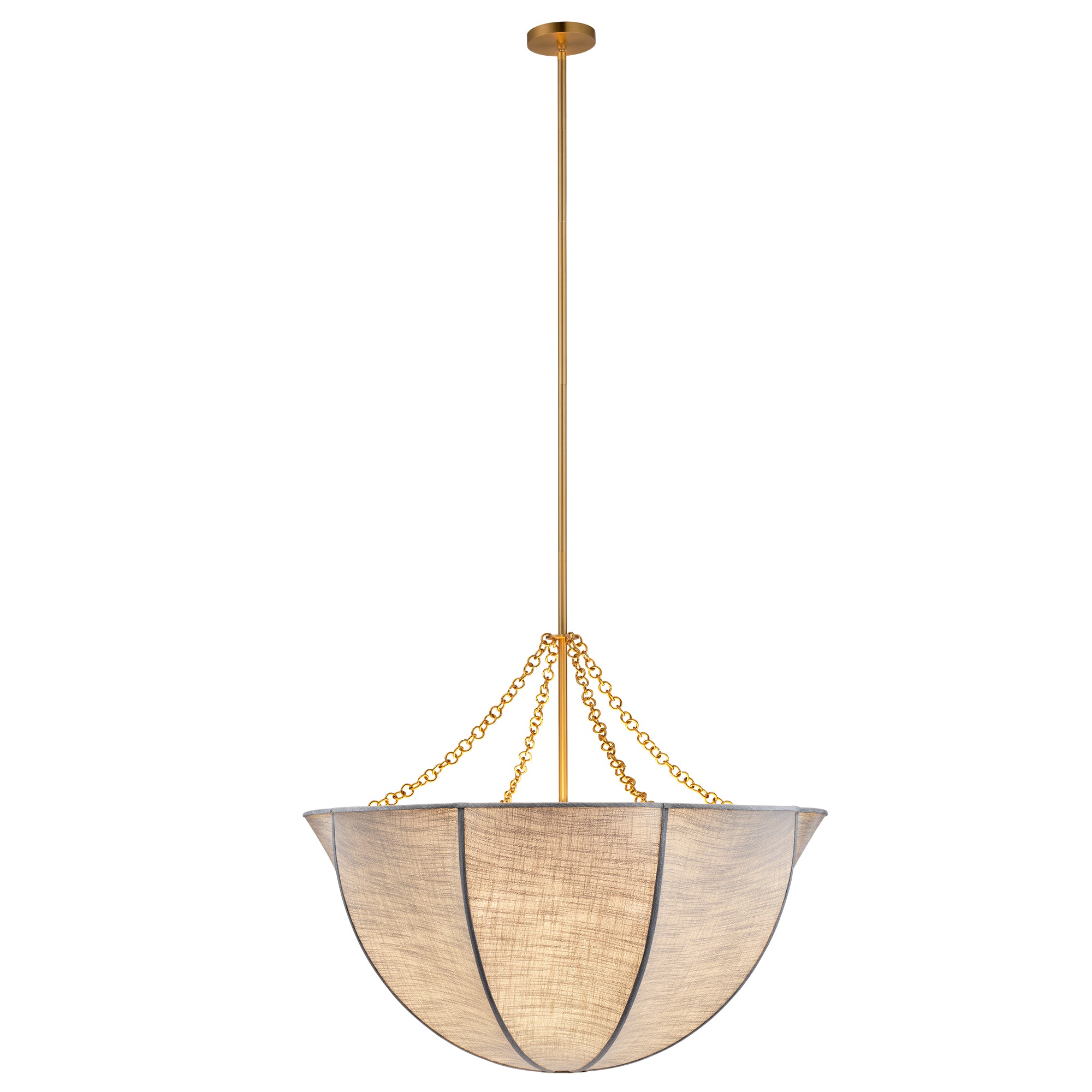 Jamie Young Aire Pale Blue Linen 4-Light Large Chandelier