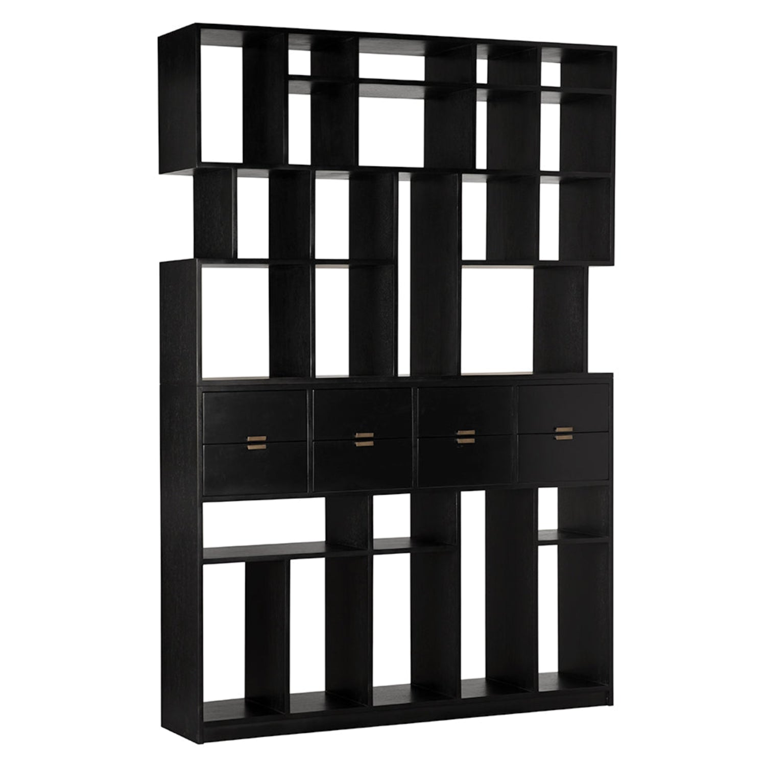 Noir Grobius Hand Rubbed Black Bookcase