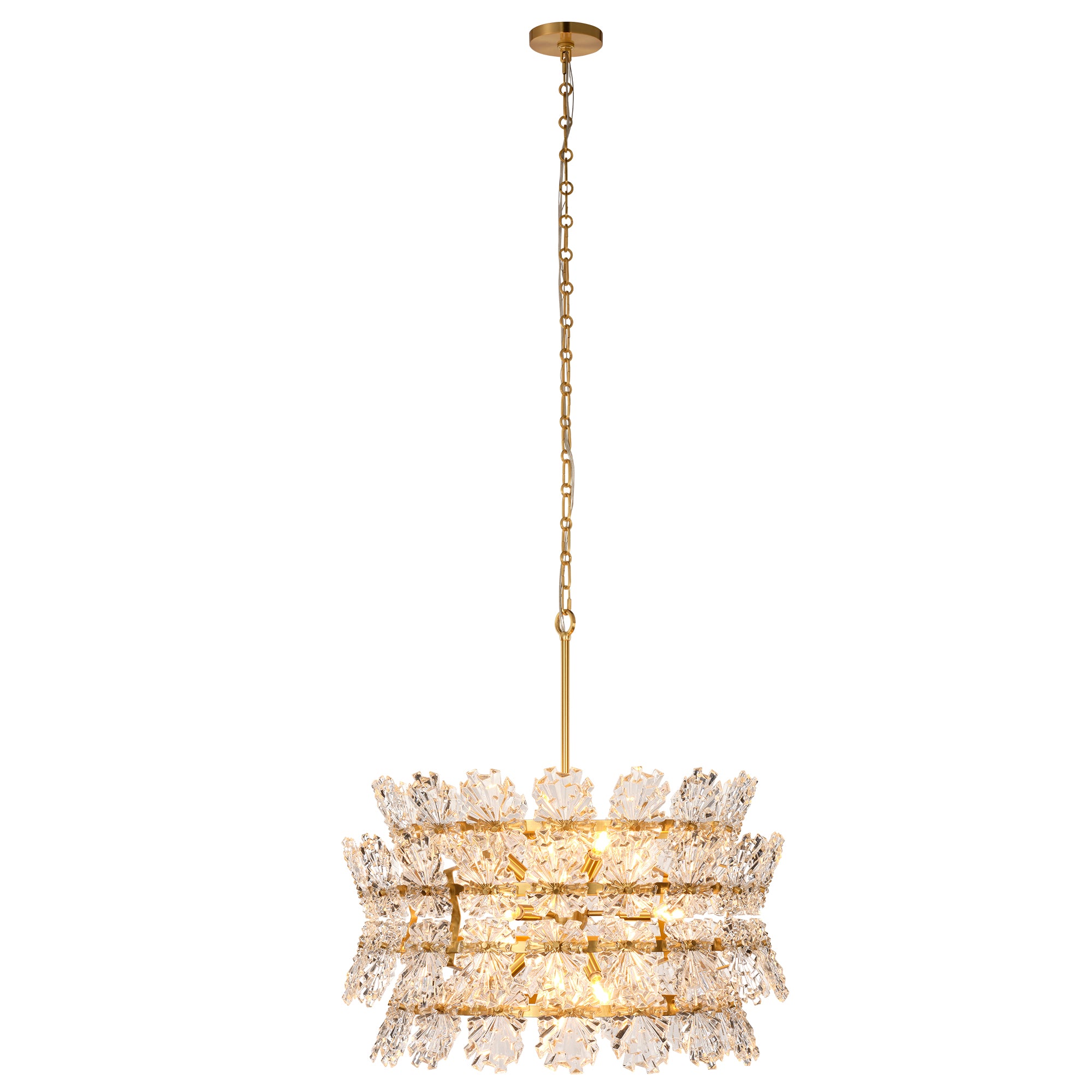Jamie Young Orion Clear Molded Glass 9-Light Chandelier
