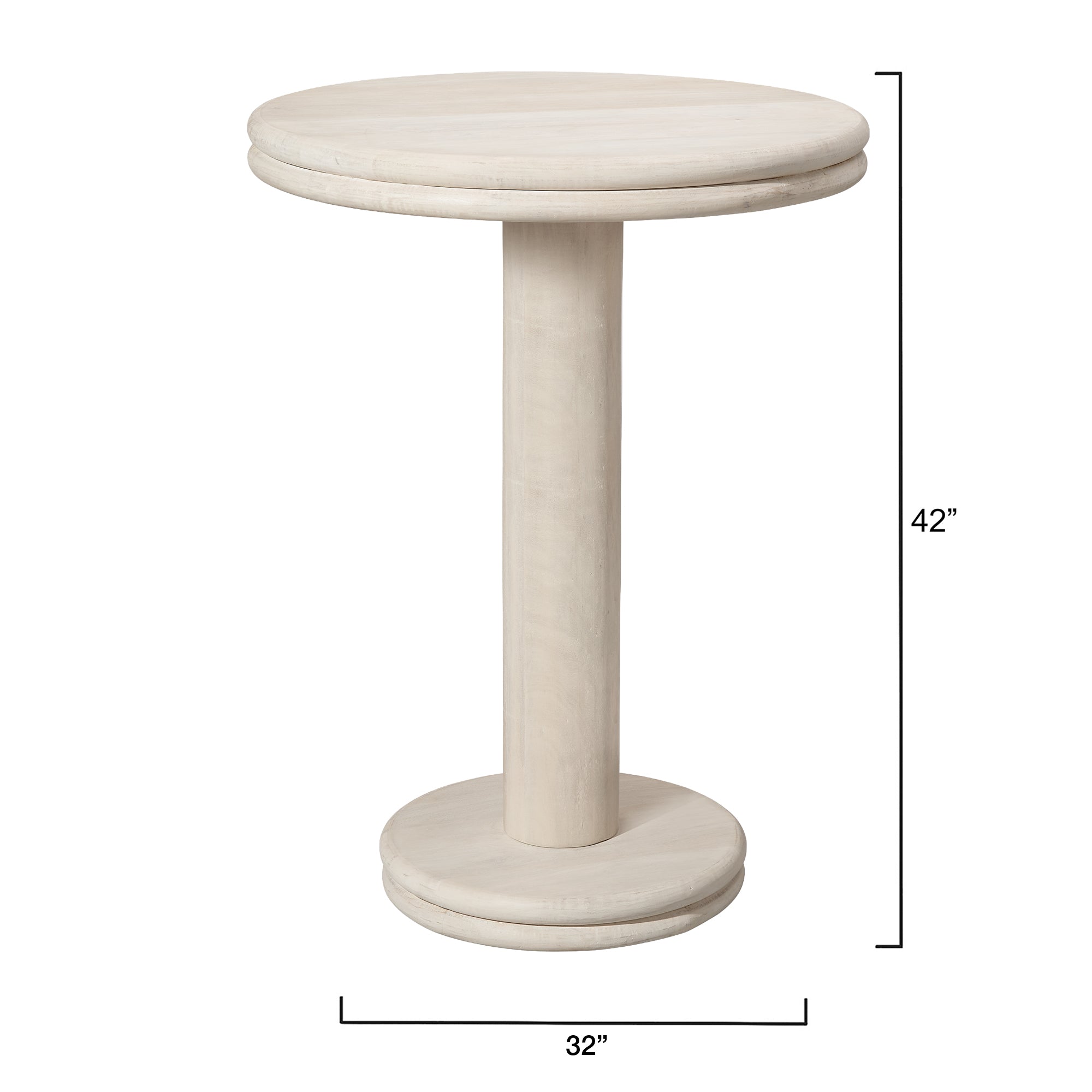 Jamie Young Bourbon Off-White Mango Wood Bar Table