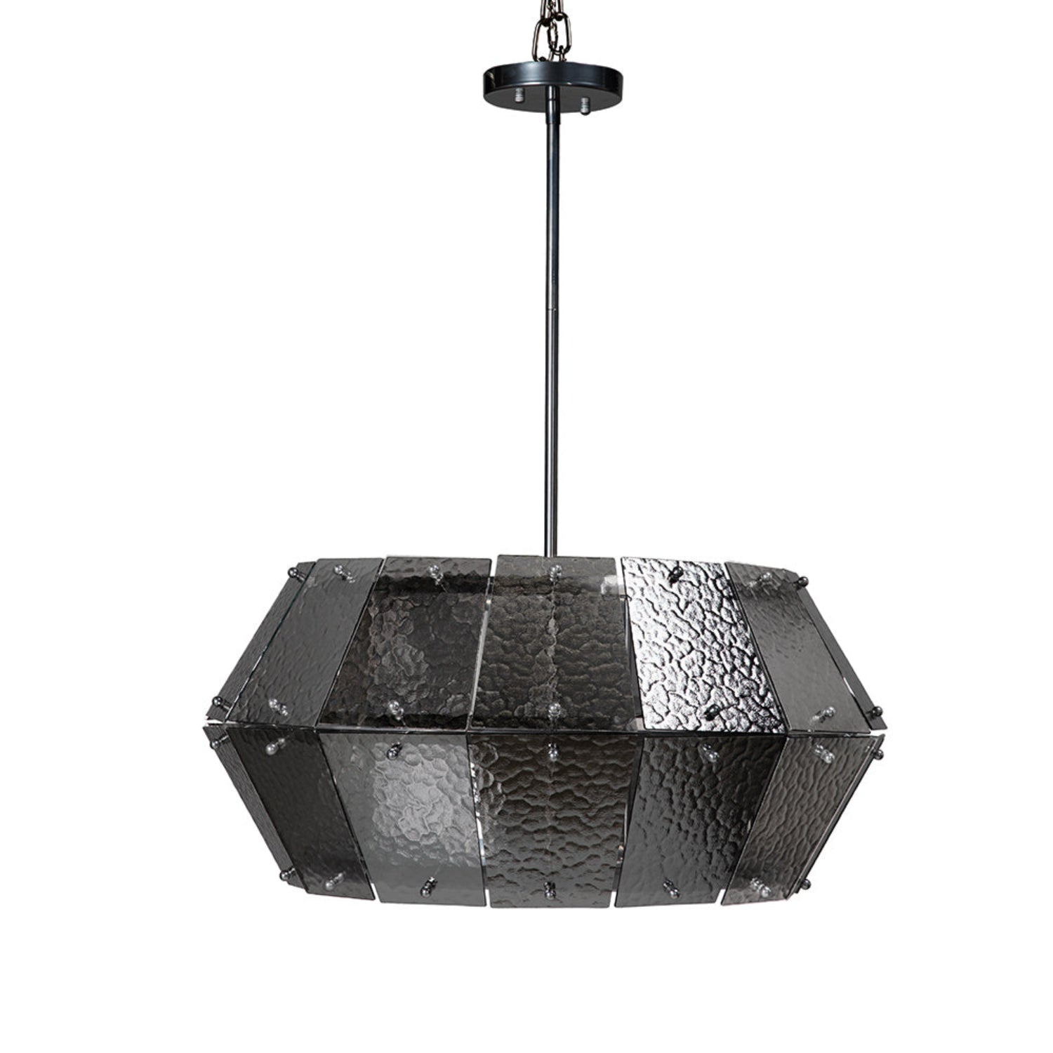 Noir Obsidian Large Chandelier crafted from iron and glass