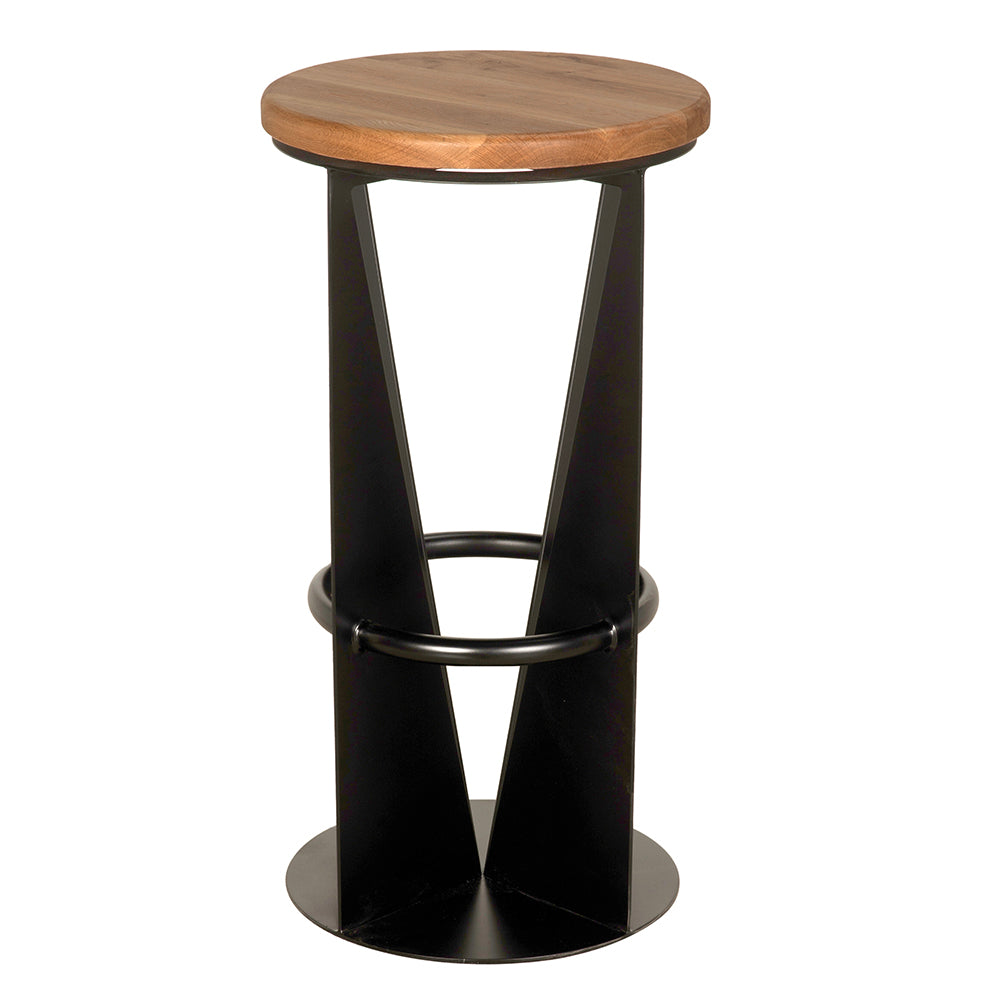 Noir Nagoya Bar Stool, circular footrest