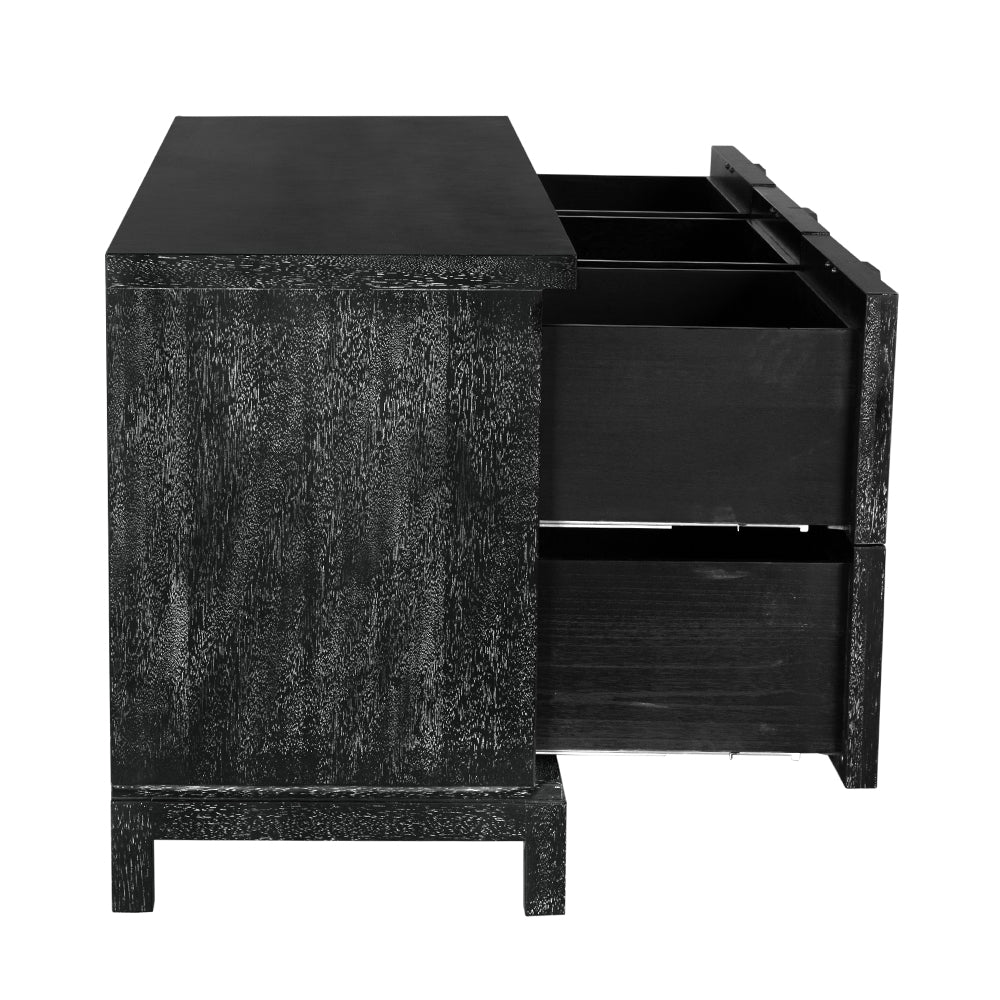 Noir Musashi Black Walnut 6 Drawer, modern brutalist storage
