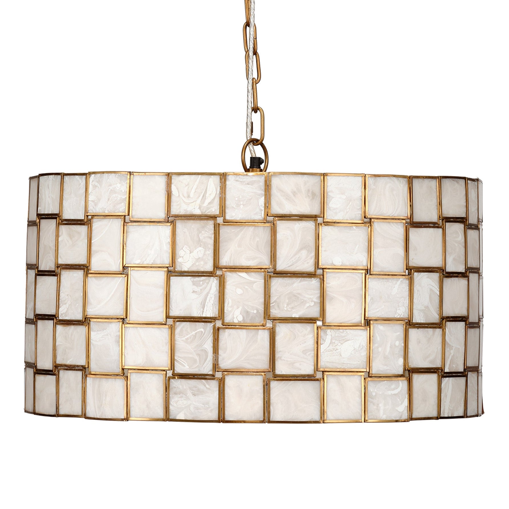 Jamie Young Cinema Faux Alabaster 3-Light Chandelier