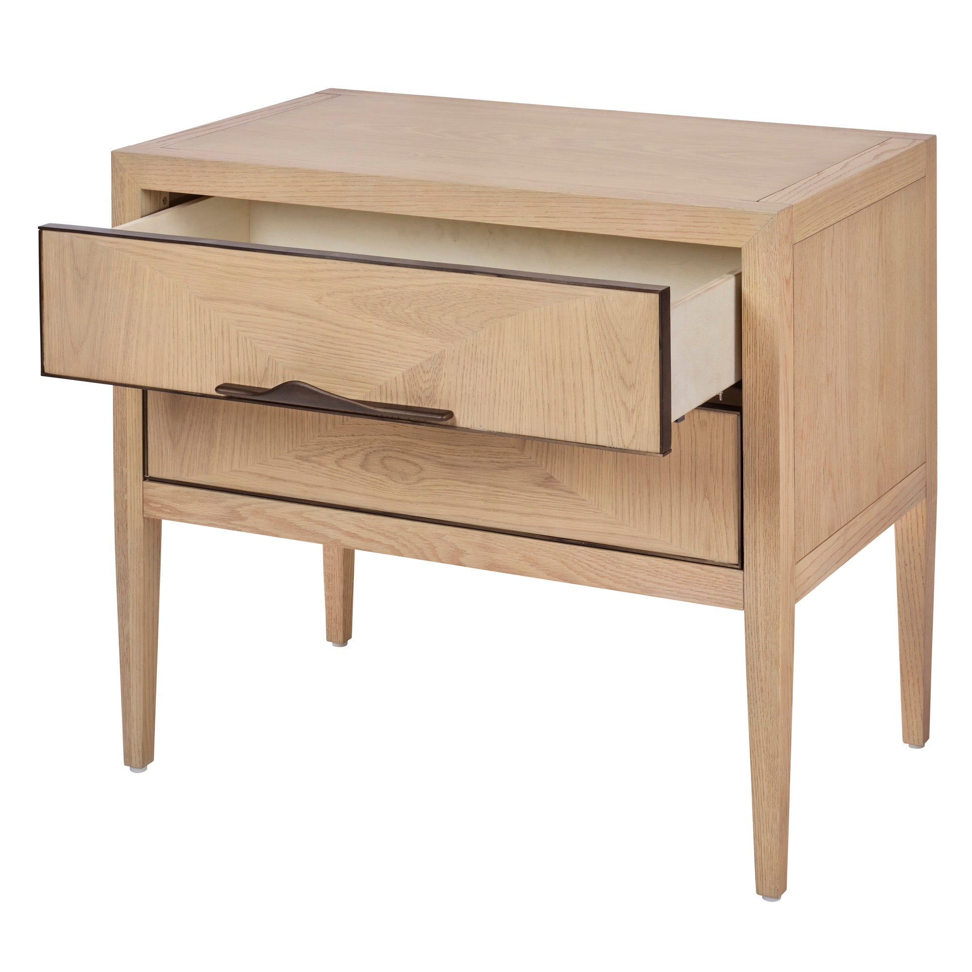 Jamie Young Landmark Pale Oak Two Drawer Nightstand
