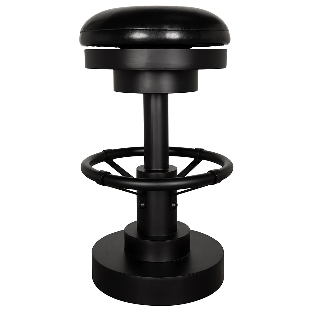 Noir Brisbane 25in Counter Stool, circular footrest with radial supports