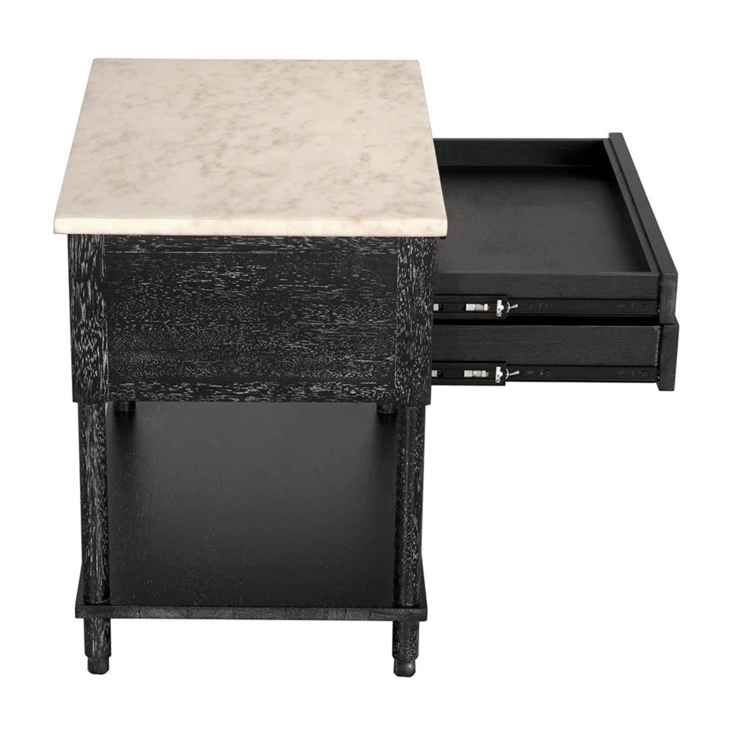 Noir Artemio Side Table with Marble Top with a marble top