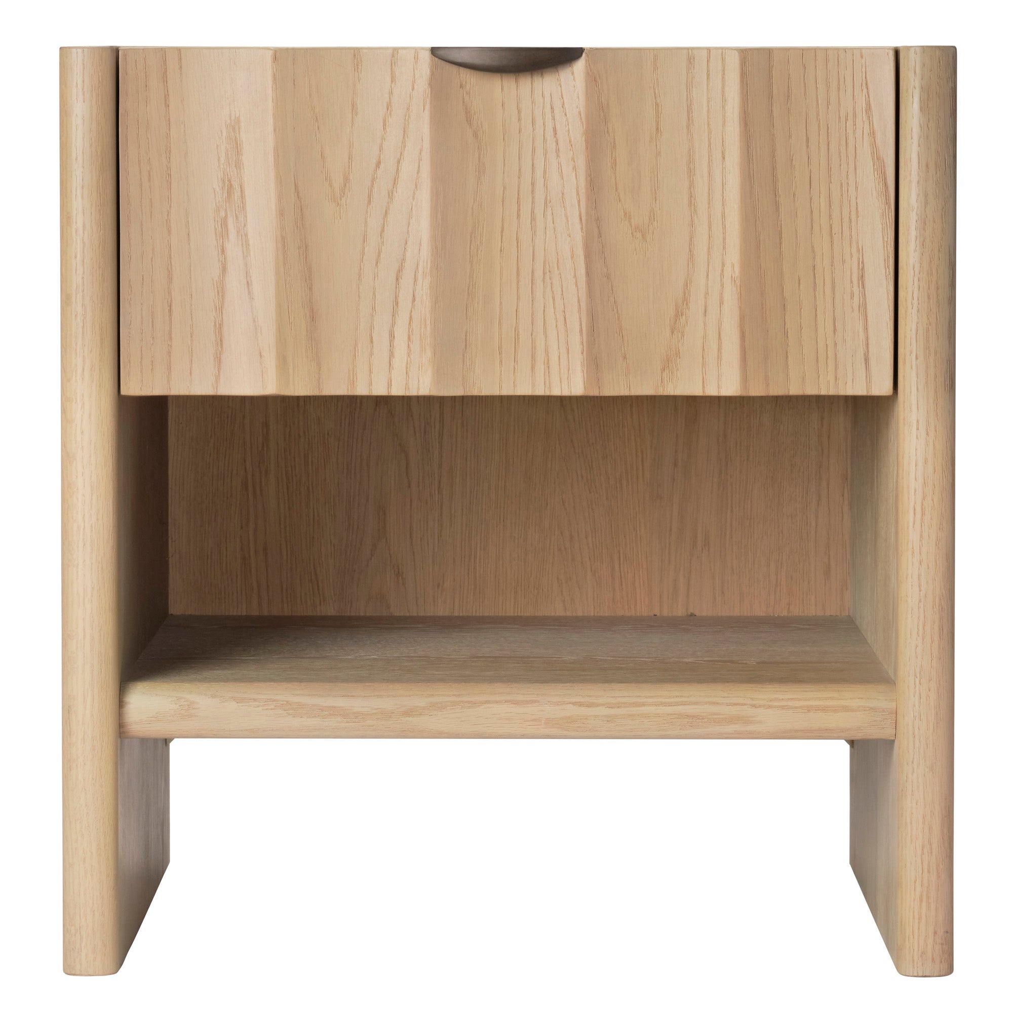 Jamie Young Finley Pale Oak Small Fluted Nightstand