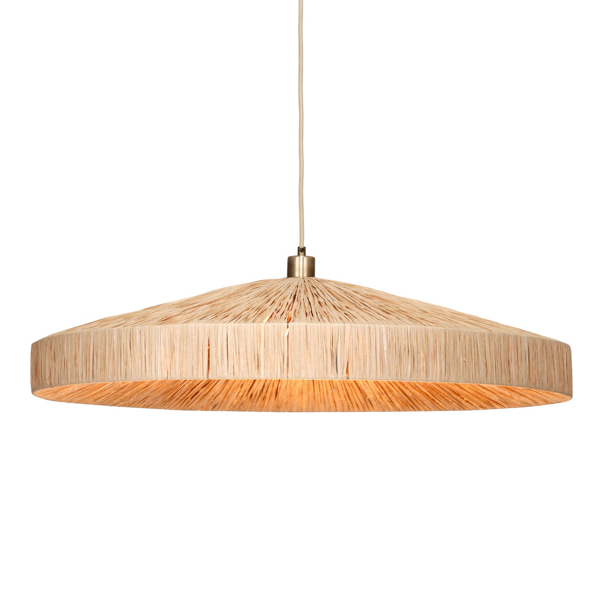 Jamie Young Parasol Natural 1-Light Large Pendant styled in a room setting
