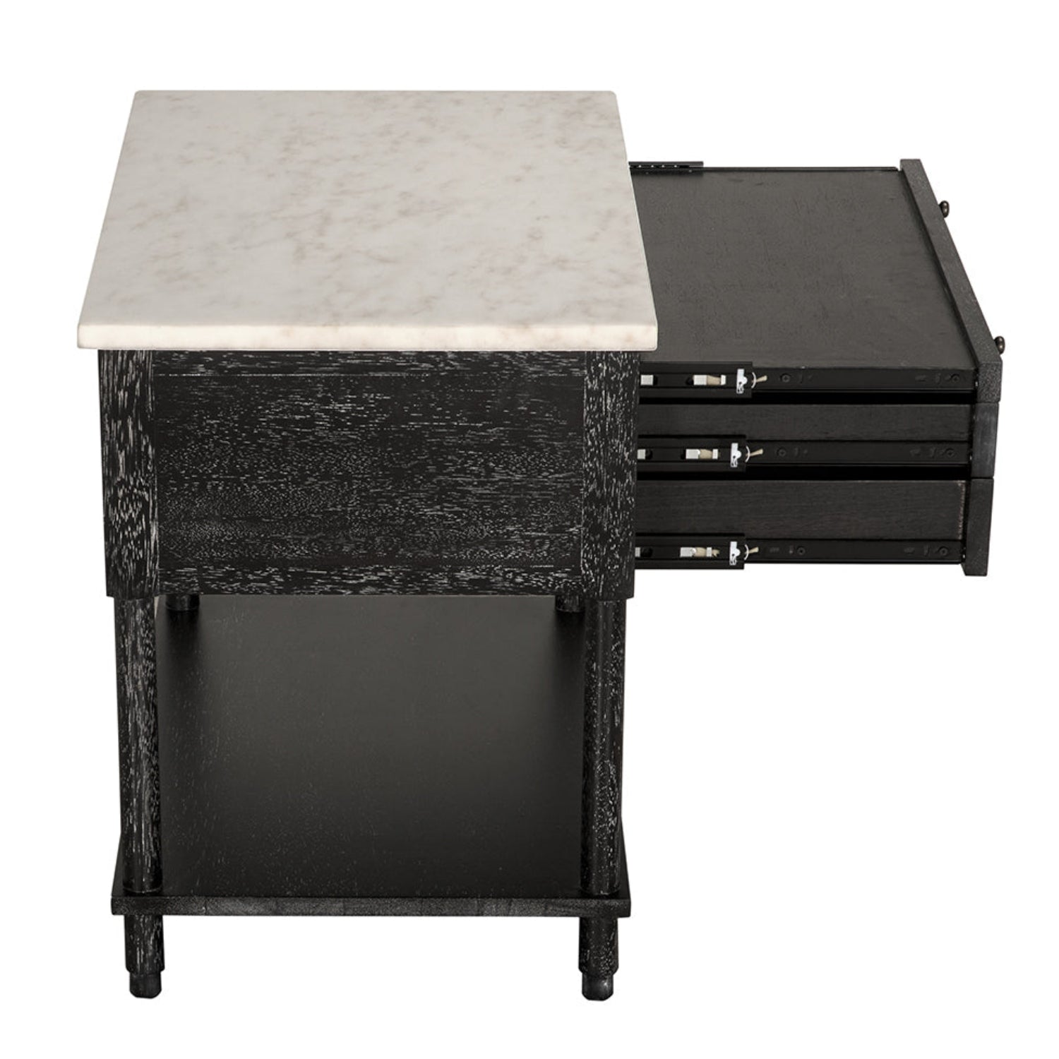 Noir Artemio Side Table with Marble Top for the home