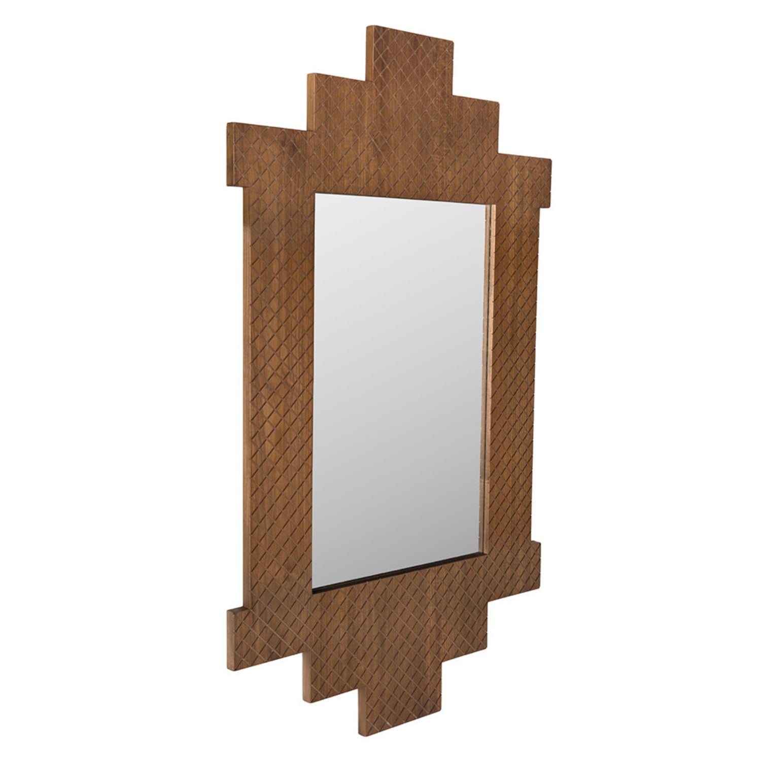 Ludwig Teak Mirror in clear coat flat teak and mirror