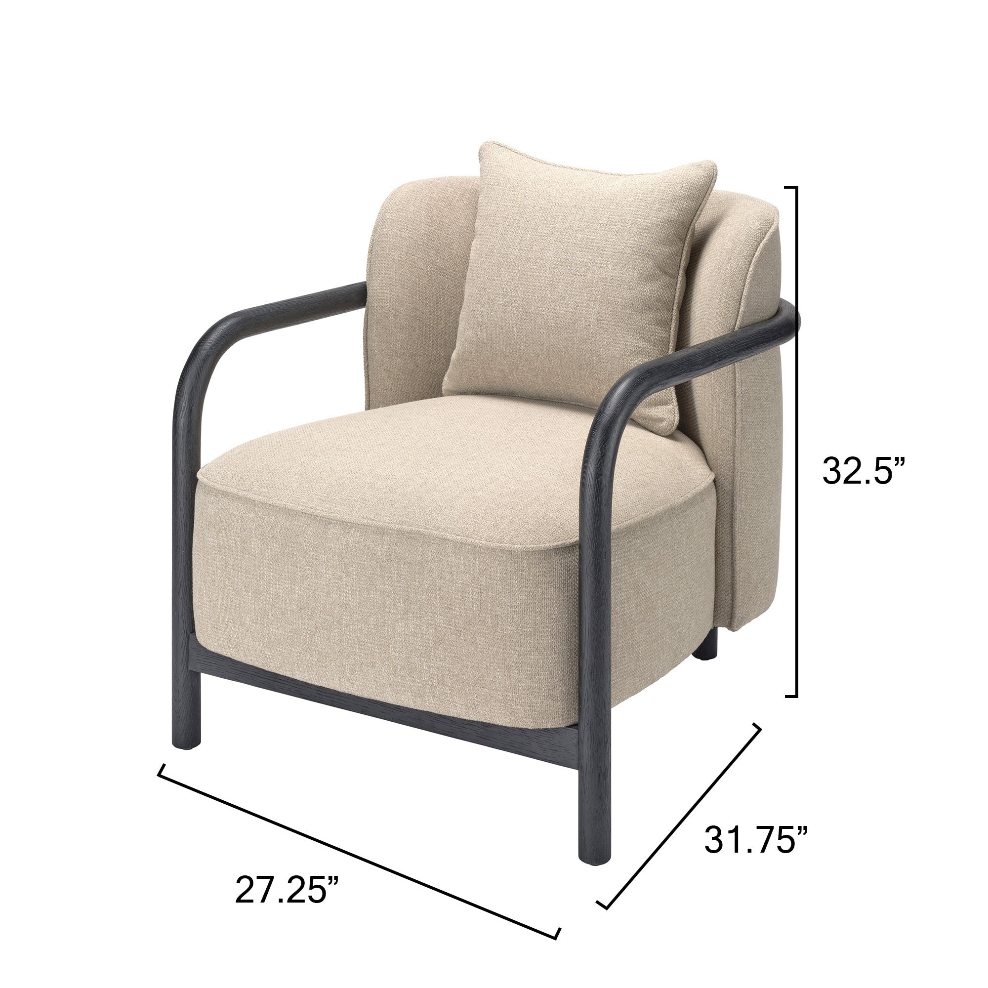 Jamie Young Tether Ebony Oak Lounge Chair